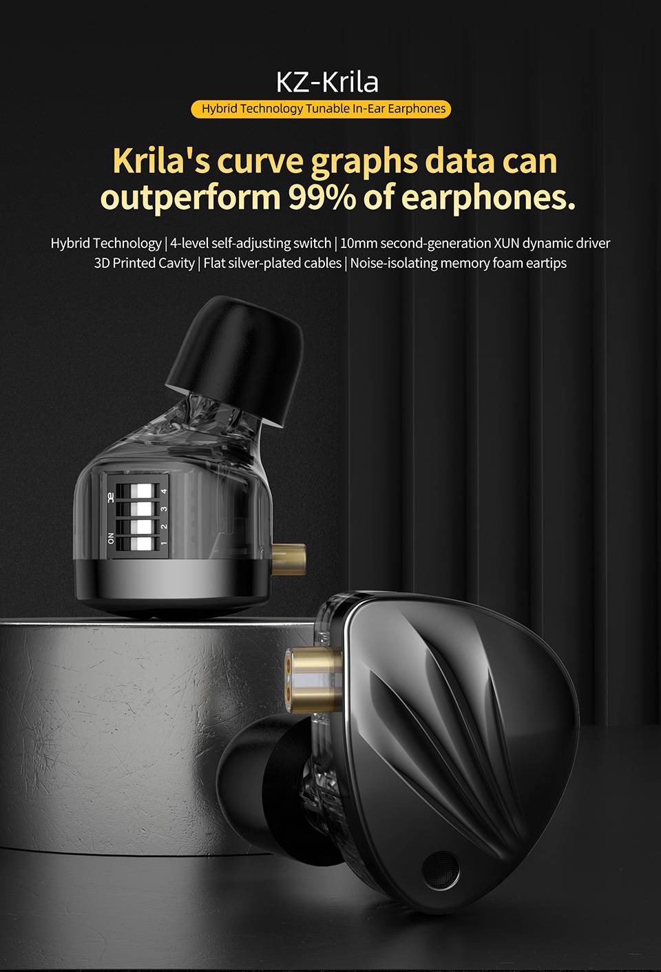 KZ Krila Hybrid Technology Tunable In-Ear Monitors