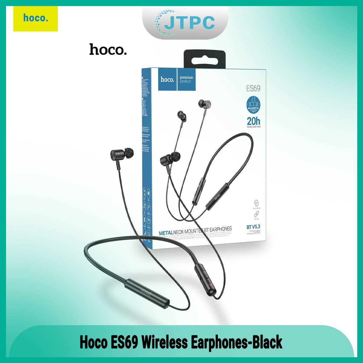 Hoco ES69 Wireless Bluetooth Neckband In-Ear Earphones