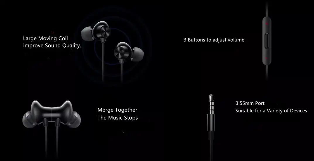 OnePlus Bullets 3 Wired In-Ear Earphones with High-Quality Sound