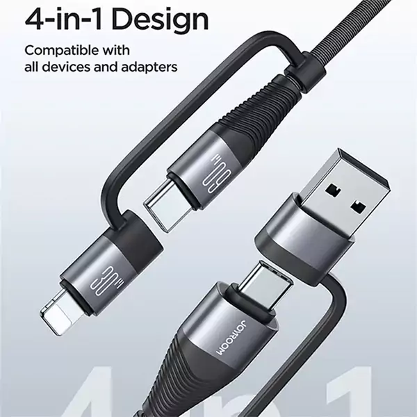 JOYROOM SA37-2T2 60W 4-in-1 Fast Charging & Data Cable 1.2 Meter
