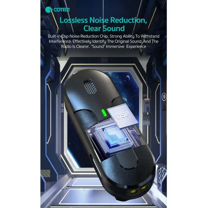 Coteci 74009 Wireless Lavalier Microphone with USB Type-C