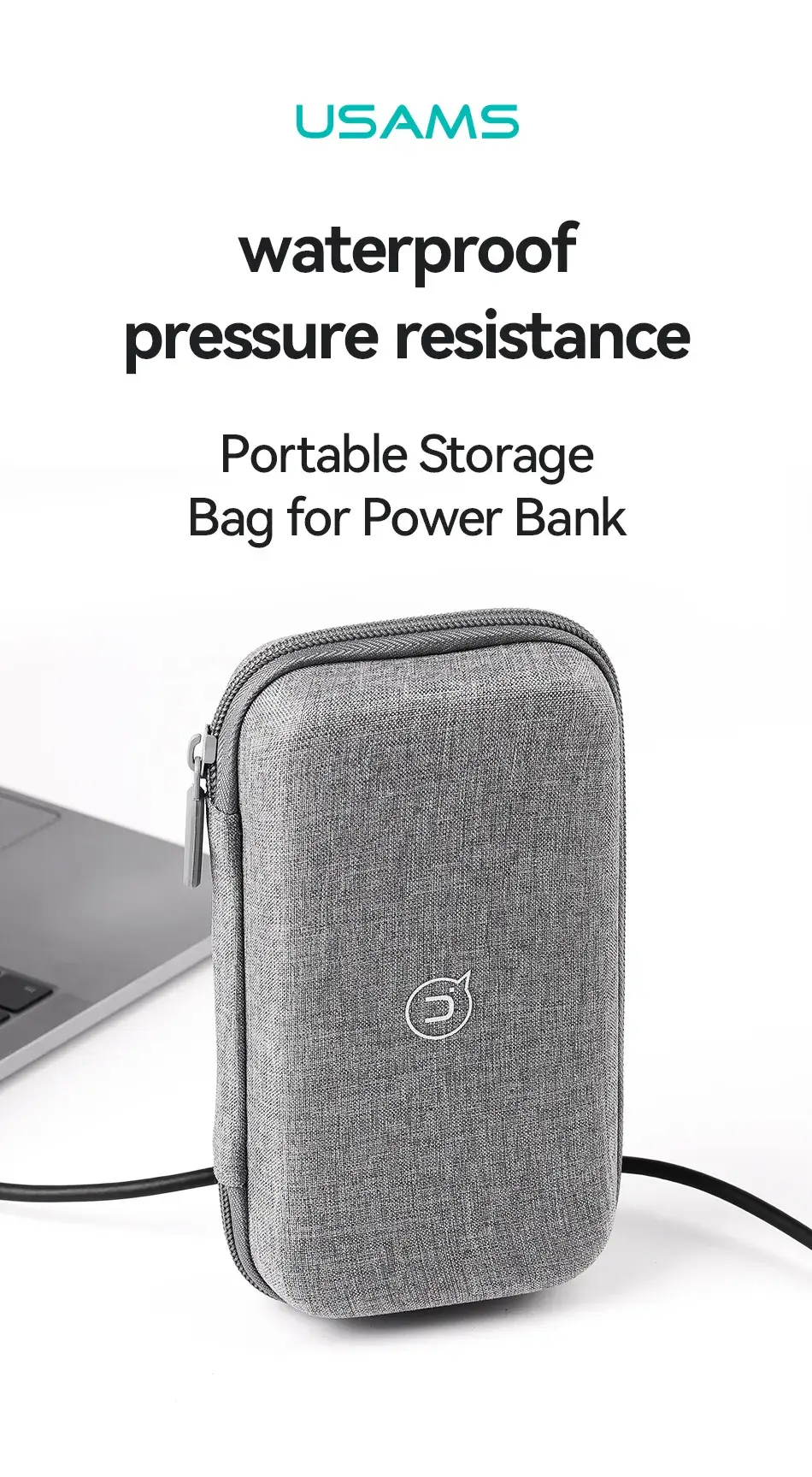 USAMS Portable Travel Bag for Power Banks Chargers and Accessories