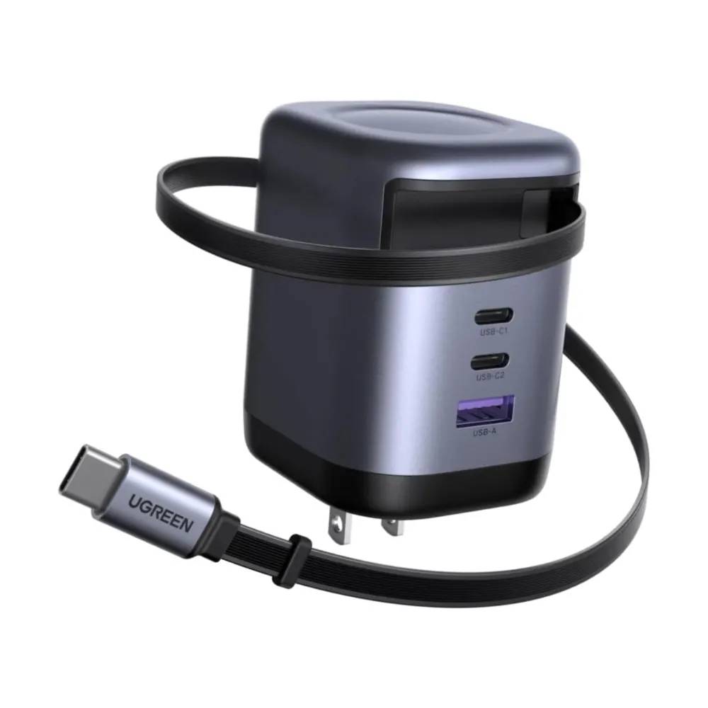 UGREEN Nexode Series USB-C Retractable Fast Chargers 45W, 65W & 100W GaN with Built-in Cable