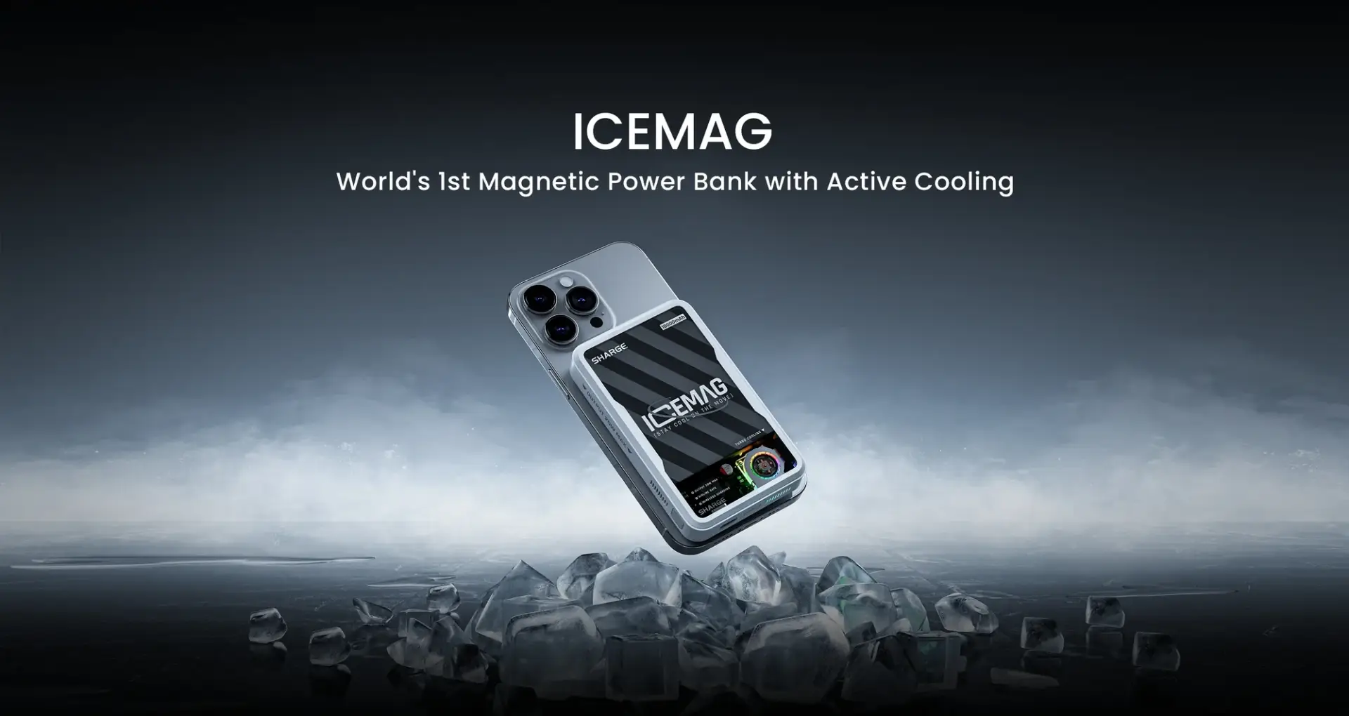 Sharge iCEMAG 20W World's First 10000mAh Magnetic PowerBank with Active Cooling - 6 Month Warranty 