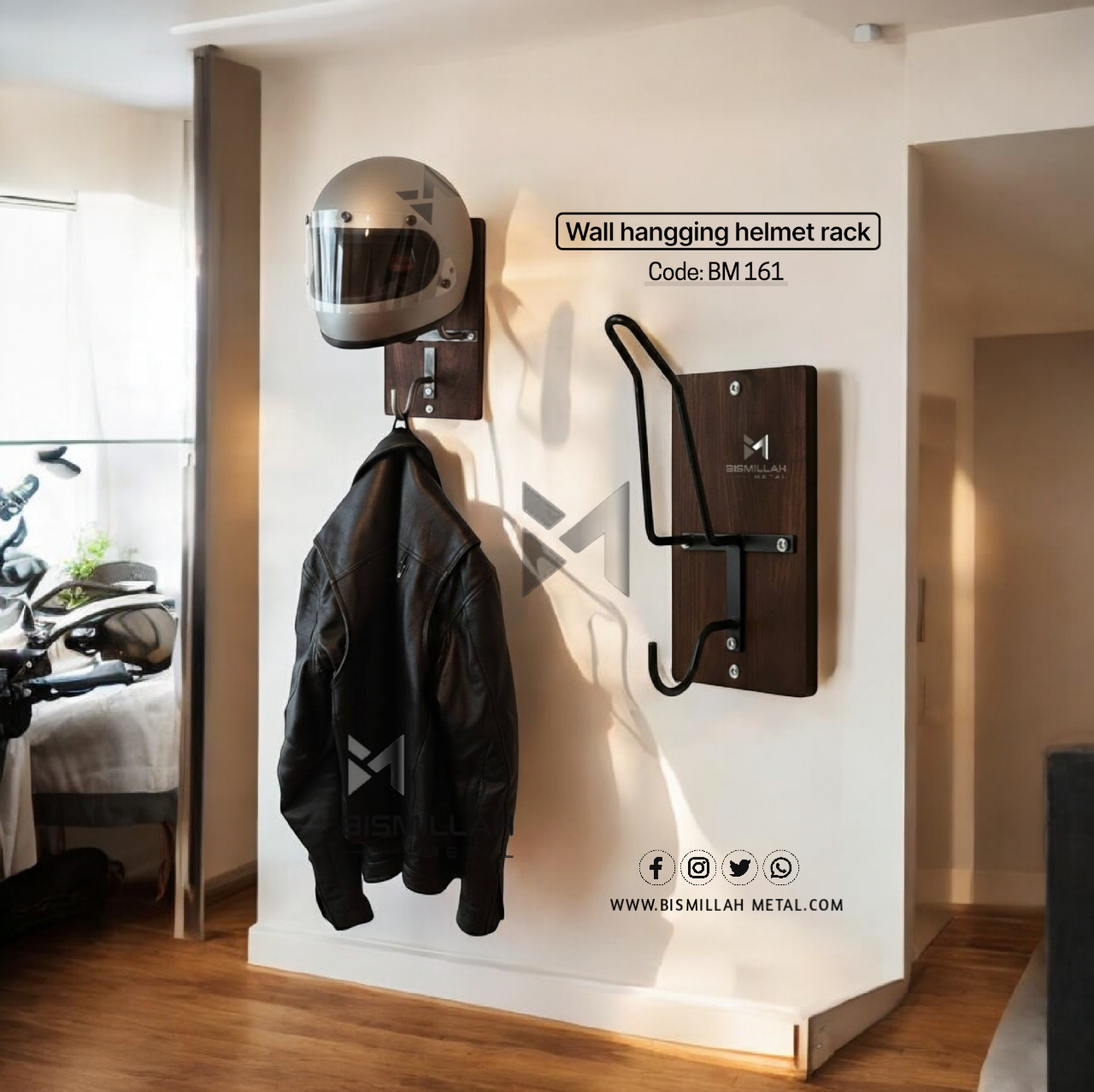 Wall hangging helmet rack - BM161