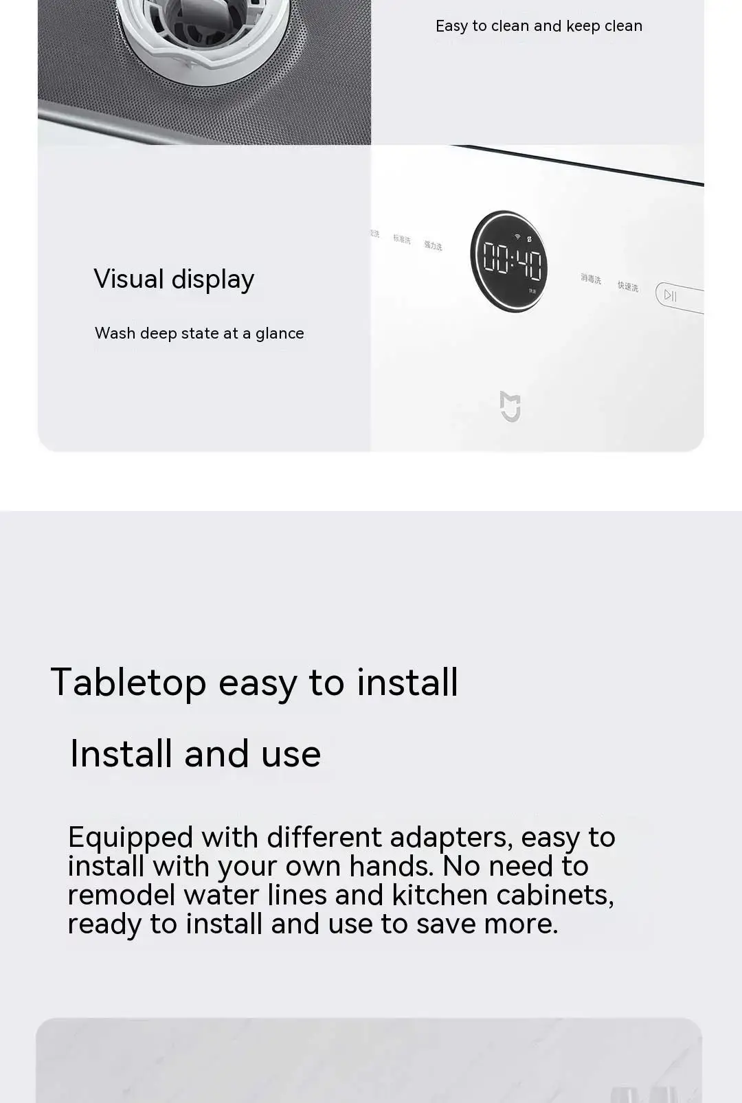 Xiaomi Mijia S1 Smart Desktop Dishwasher 5-in-1 Sterilizing & Hot Air Drying System