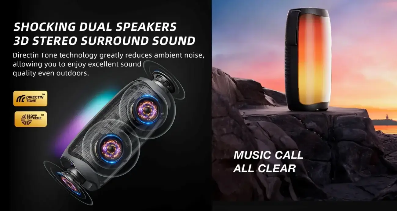 Sanag V10S PRO LED Dynamic Light TWS Bluetooth Speaker