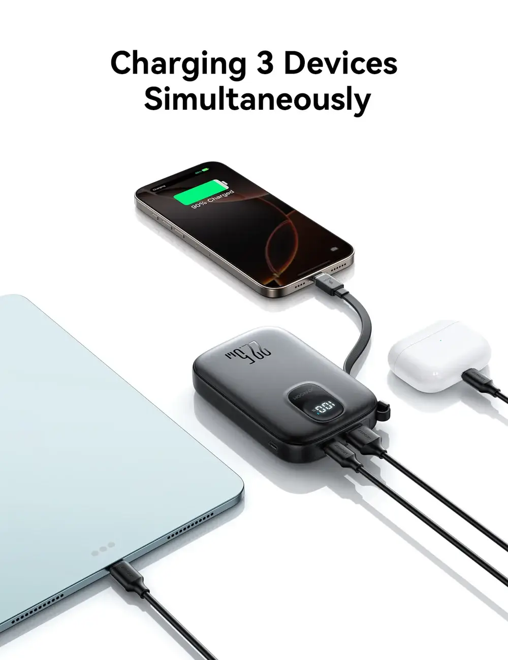 Joyroom JR-PBF18 10000mAh 22.5W Fast Charging Power Bank with Built-in Lightning Cable