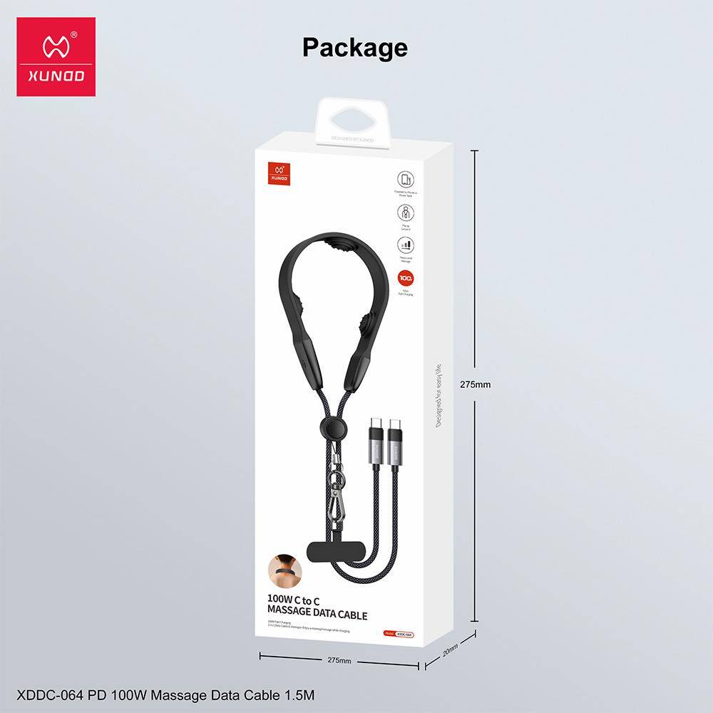 XUNDD XDDC-064 1.5M PD 100W Fast Charging & Data Transfer Cable with Massage Grip