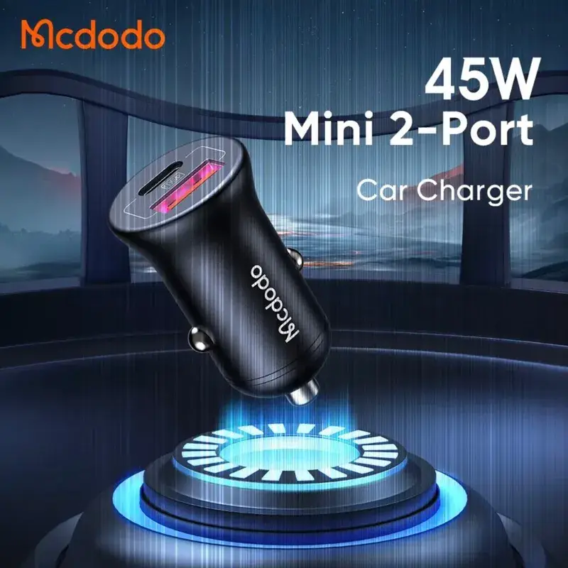 Mcdodo CC-2680 45W Dual-Port Car Charger PD 3.0 USB-C & QC USB-A Super Fast Charging Adapter