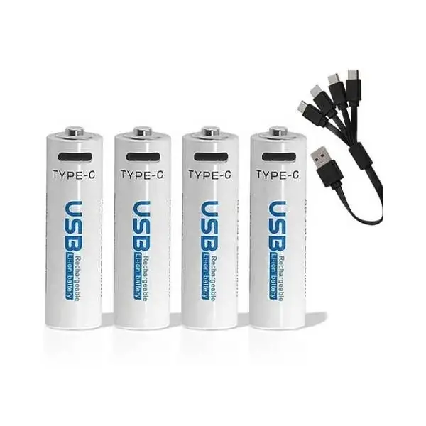 AiVR AAA 4-Pack USB Rechargeable Batteries