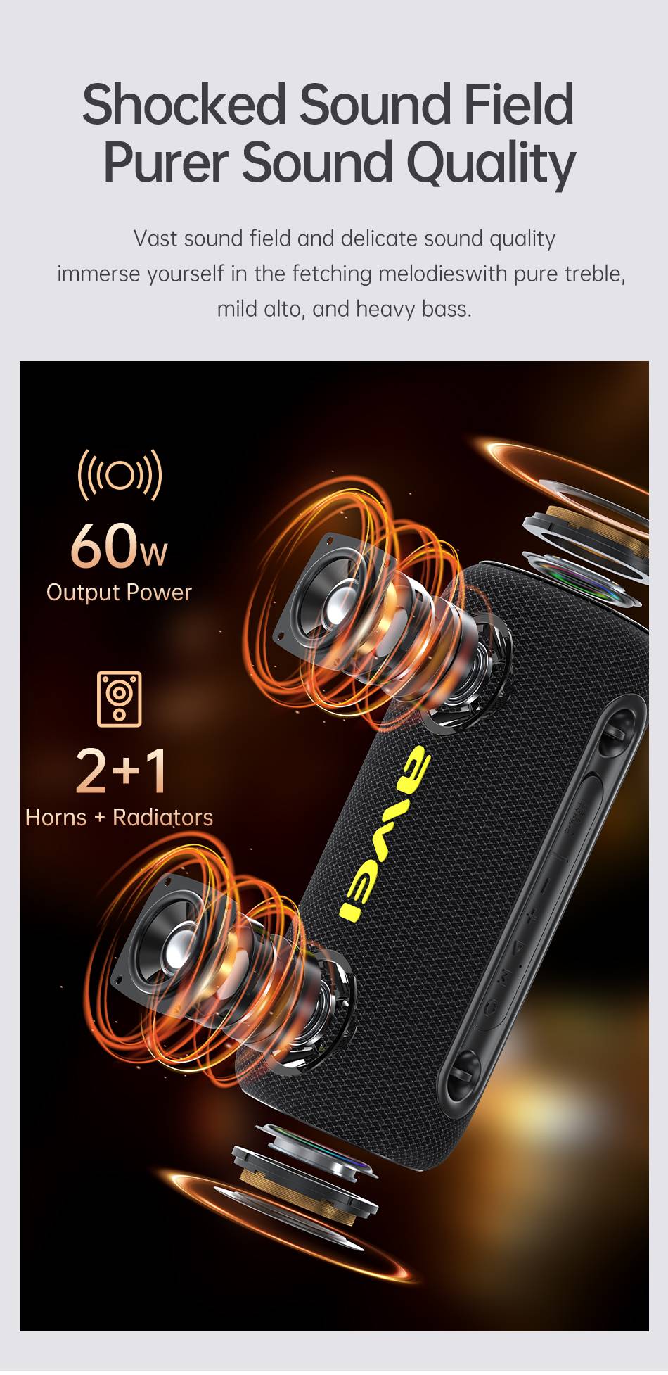 Awei Y1000 Stereo Sound Wireless Bluetooth Speaker