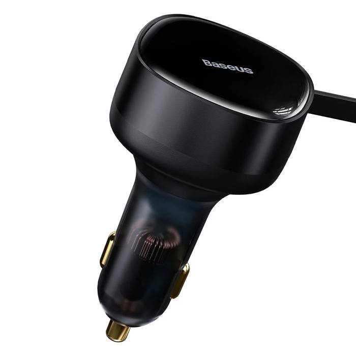 Baseus Enjoyment Series Retractable Car Charger Dual Output Type-C & Lightning 30W Fast Charging Baseus Enjoyment Series Retractable Car Charger Dual Output Type-C & Lightning 30W Fast Charging