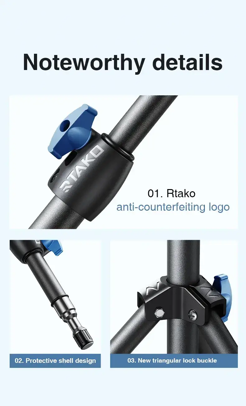 RTAKO RLD-001 Matte Finish Carbon Steel Tripod