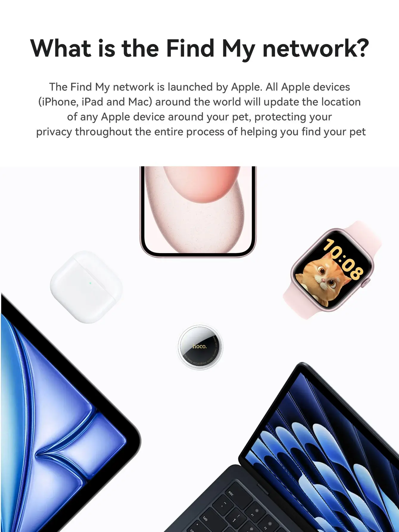 Hoco E91C Smart Pet Tracker Anti-Lost Device Compatible with Apple