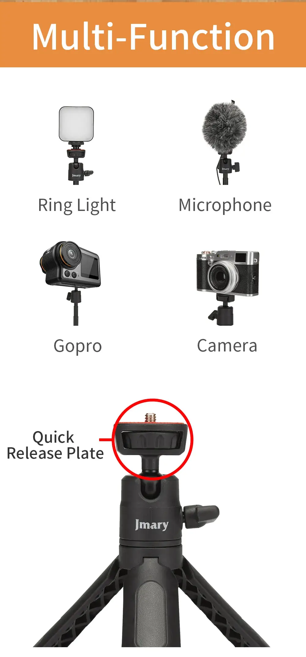 Jmary MT19 Mini Portable Mobile Stand Tripod