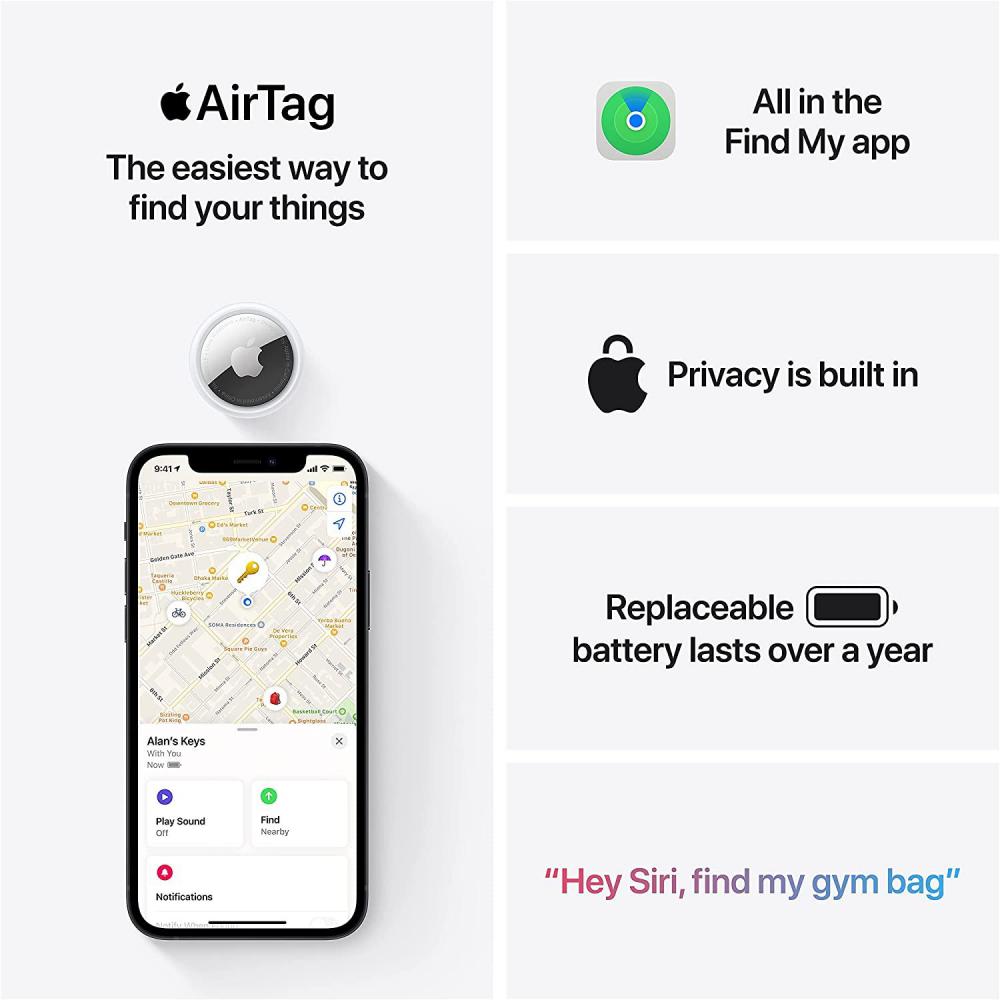 Apple AirTag 4 Pack Anti-Loss Theft Bluetooth Tracker Device