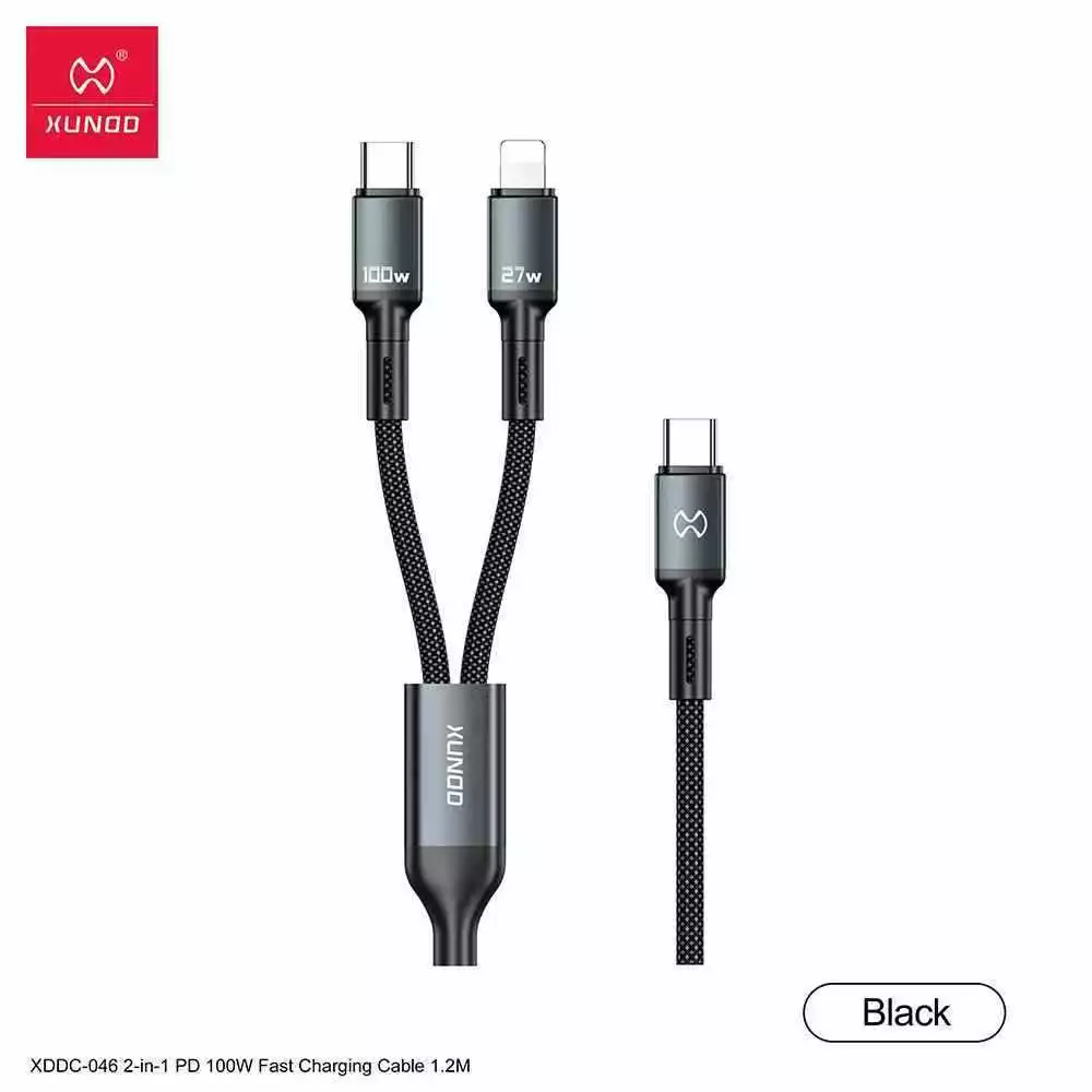 XUNDD XDDC-046 2-in-1 PD 100W Fast Charging & Data Cable 1.2M