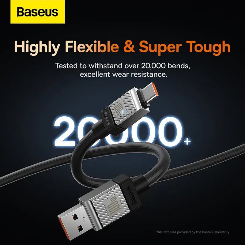 Baseus CoolPlay Series Cable USB-A to USB-C 100W Doubly-Wrapped Premium Quality Fast Charging