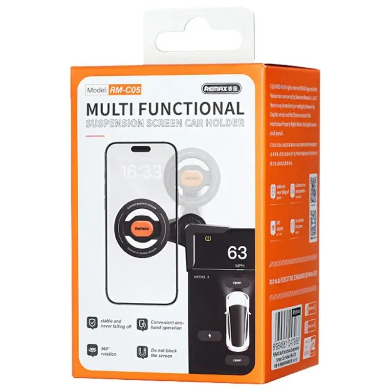 REMAX RM-C05 360° Rotating MagSafe-Compatible Car Mount & Floating Screen Holder