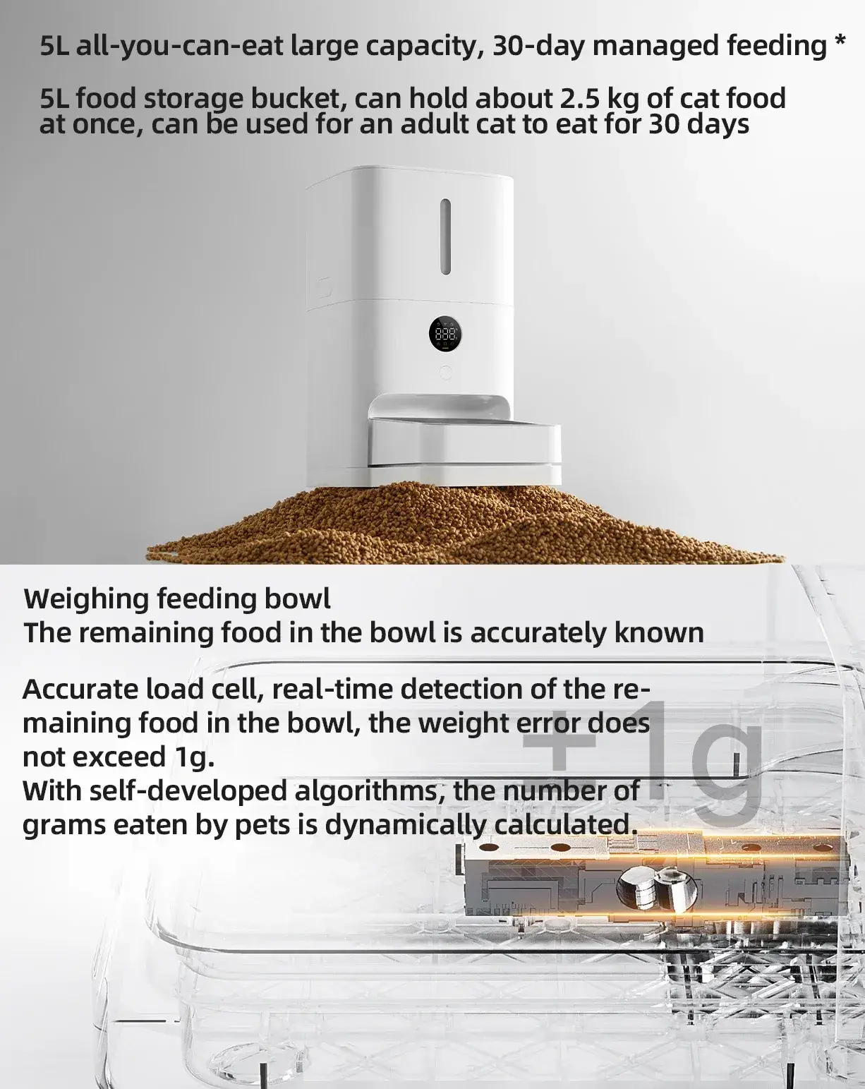 Xiaomi Mijia Smart Pet Feeder 2 5L Automatic Dispenser with HD Display & App Control (MJWSQ02)