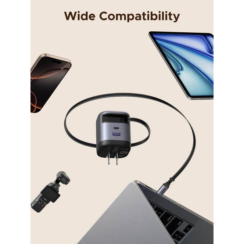 UGREEN Nexode X605 65W USB-C Retractable Fast Charger 55897