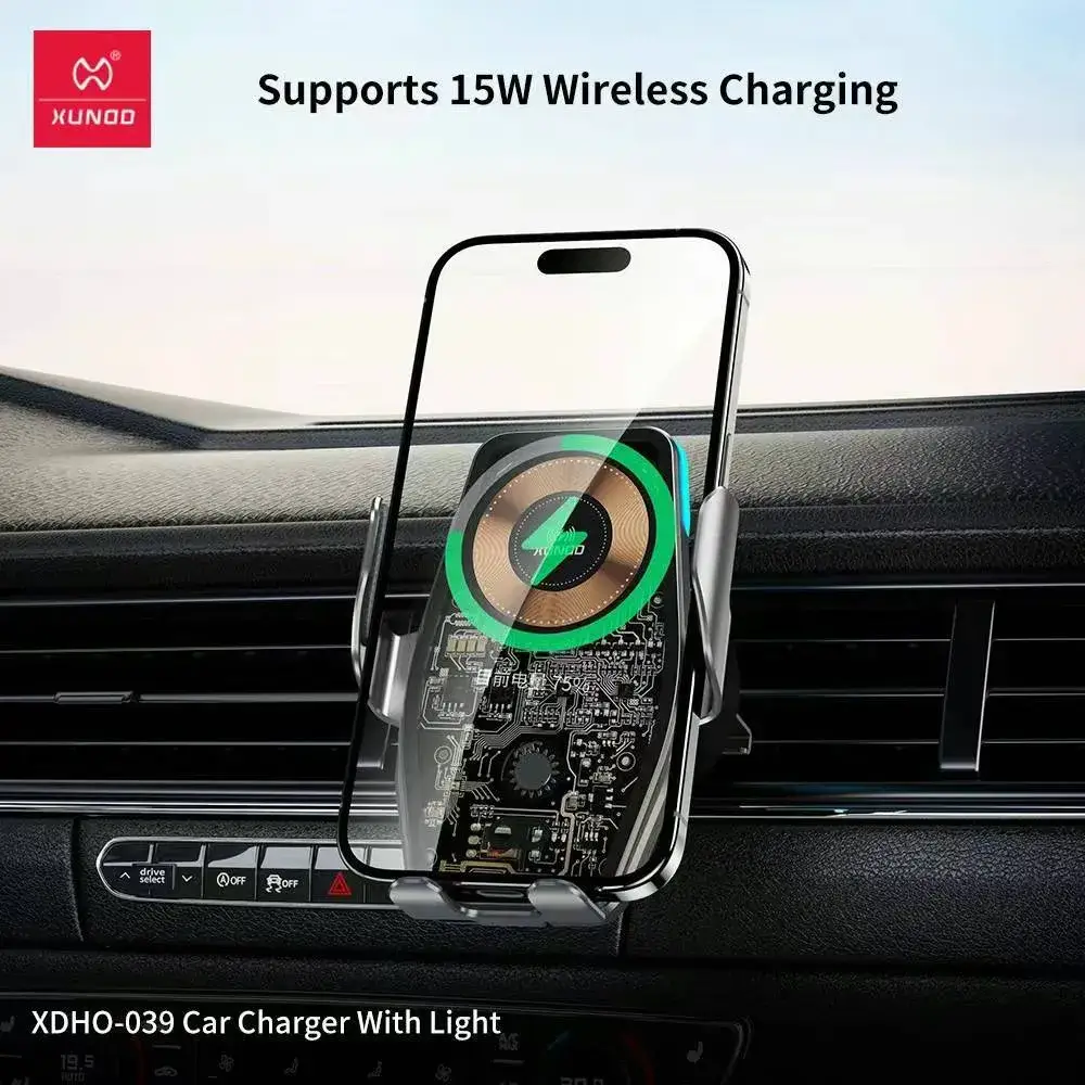 XUNDD XDHO-039 15W Wireless Car Charger with LED Light