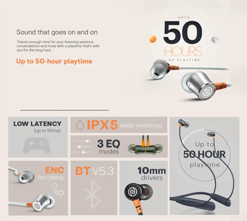 Noise Airwave Wireless Bluetooth Neckband In-Ear Earphones