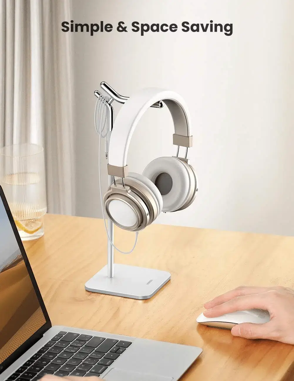 UGREEN LP143 Adjustable Desktop Headphone Stand with Height Adjustment (80701)