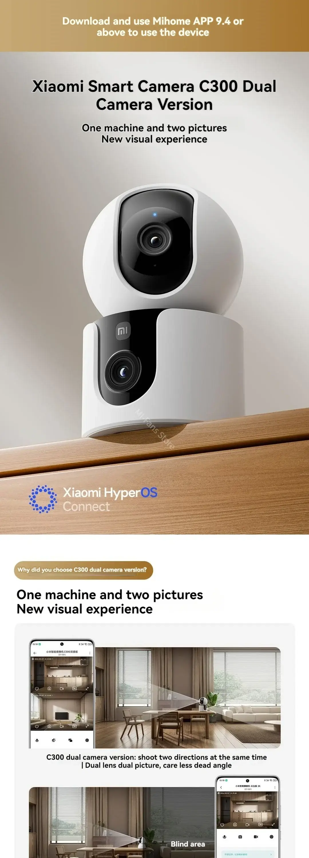 Xiaomi Smart Camera C300 Dual Lens Edition 3MP