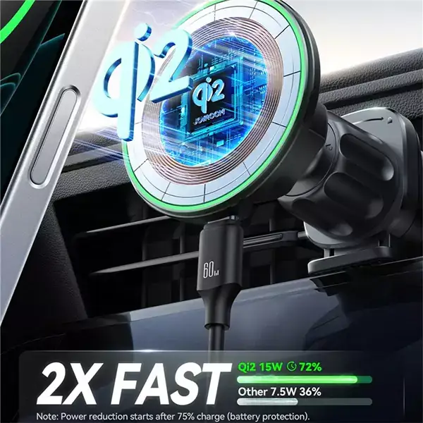 Joyroom JR-ZS412 Oi2 15W Magnetic Wireless Car Charger & Air Vent Mount Holder