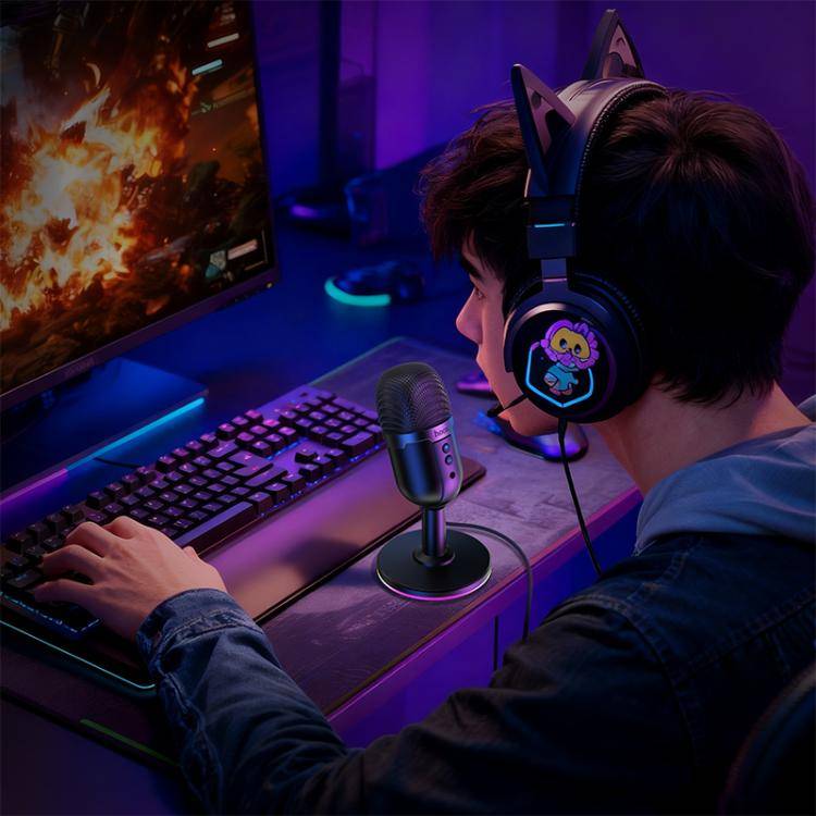 hoco L25 Bright USB-A Port RGB Desktop Microphone