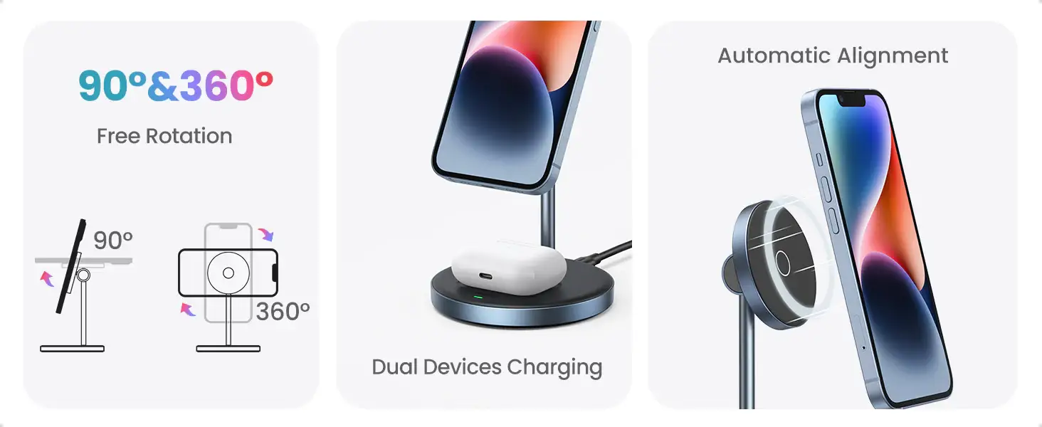 UGREEN CD317 Magnetic 2-in-1 Wireless Charging Station