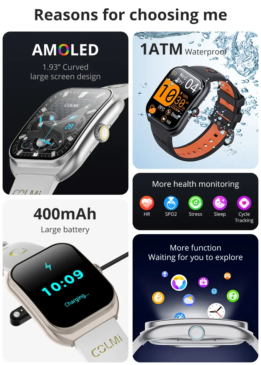 COLMI P86 AMOLED Smartwatch with Bluetooth Calling