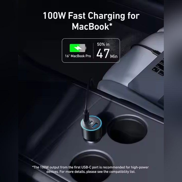 Anker Nano A2737 167.5W Ultra-Fast Car Charger with Dual USB-C & USB-A Ports