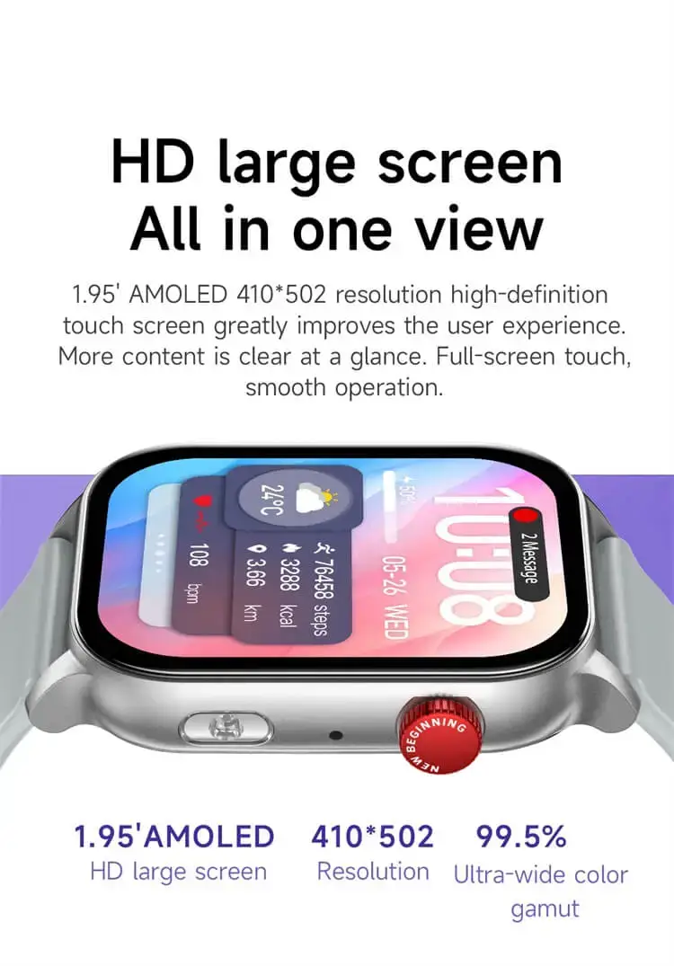 Valdus VS40 Pro AMOLED Smartwatch with Bluetooth Calling & Built-in Flashlight