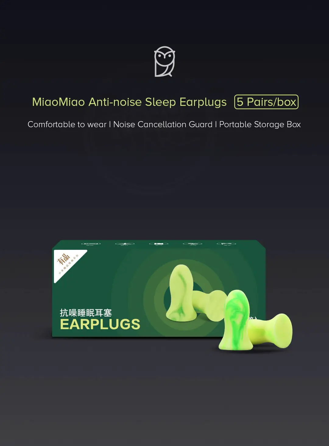 Xiaomi Polyurethane Memory Foam Anti-Noise Sleep Earplugs
