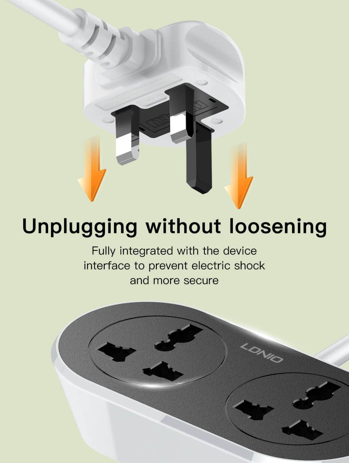 LDNIO 2500W Power Strip Extension Cord Universal Power Socket Outlet Indoor and Outdoor 10M EU