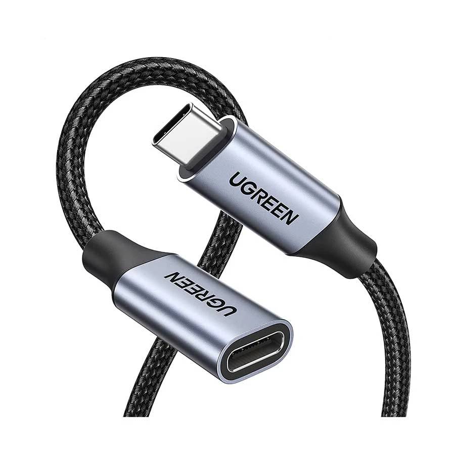 UGREEN US372 USB-C Male to Female Gen2 Aluminum Case Braided Extension Cable 1M (30205)