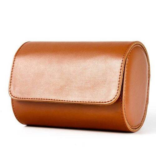 Luxury Vintage Leather Watch Roll 2 Slot Travel Storage Case