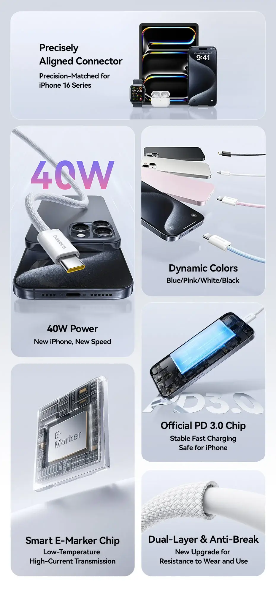 Baseus Dynamic Series 100W Type-C to Type-C Fast Charging Cable (1M)