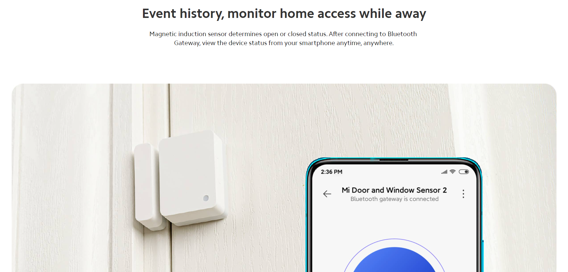 Xiaomi Door & Window Sensor 2 Smart Bluetooth Detection with Light Sensor