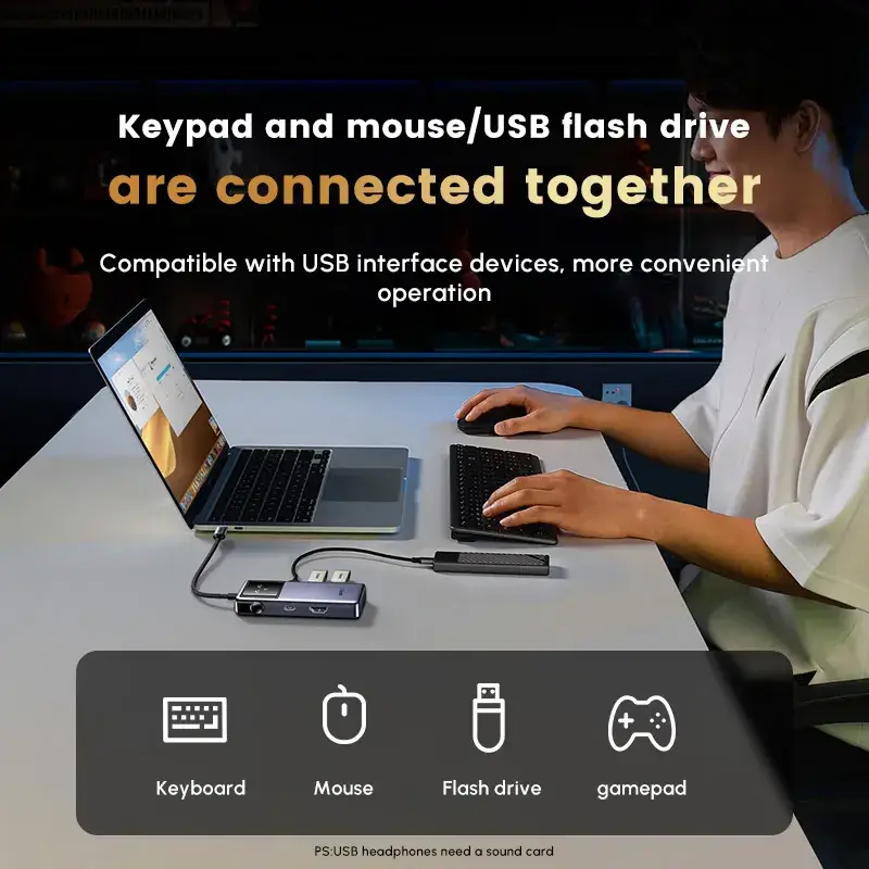 UGREEN QPai Pro 5-in-1 USB-C Hub with 4K@60Hz HDMI 100W PD and 3 USB 3.0 Ports (45154)