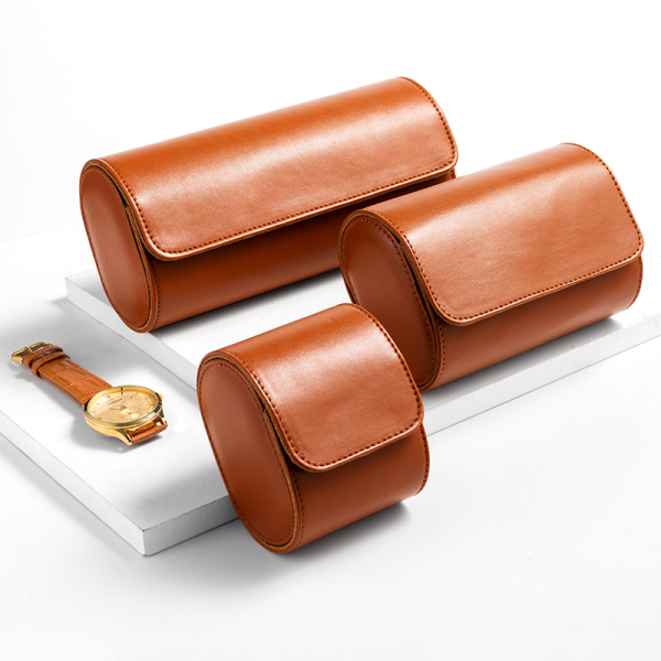 Luxury Vintage Leather Watch Roll 1 Slot Travel Storage Case