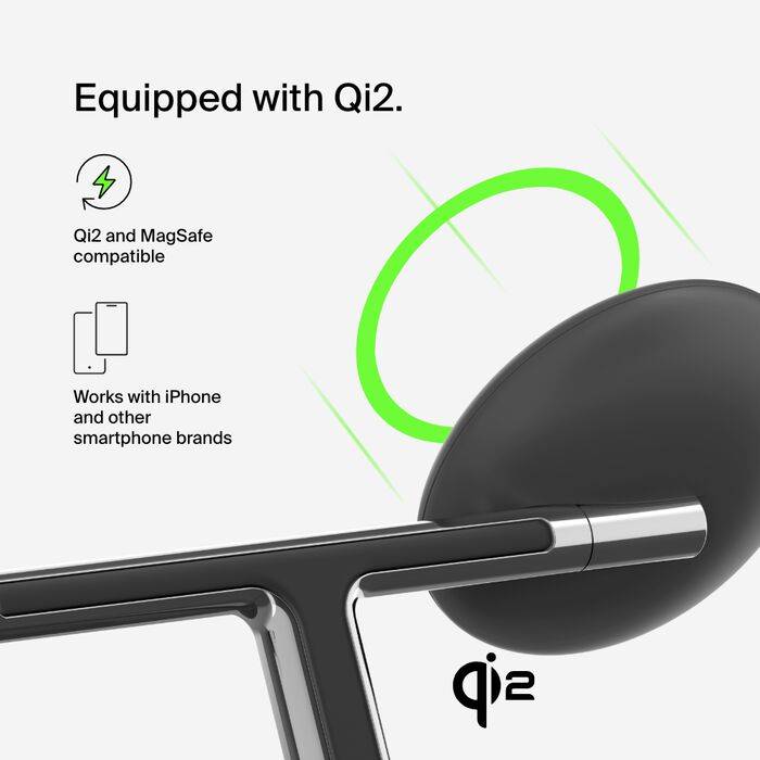 Belkin BoostCharge Pro 3-in-1 Magnetic Wireless Charging Stand with 15W Qi2 Fast Charging