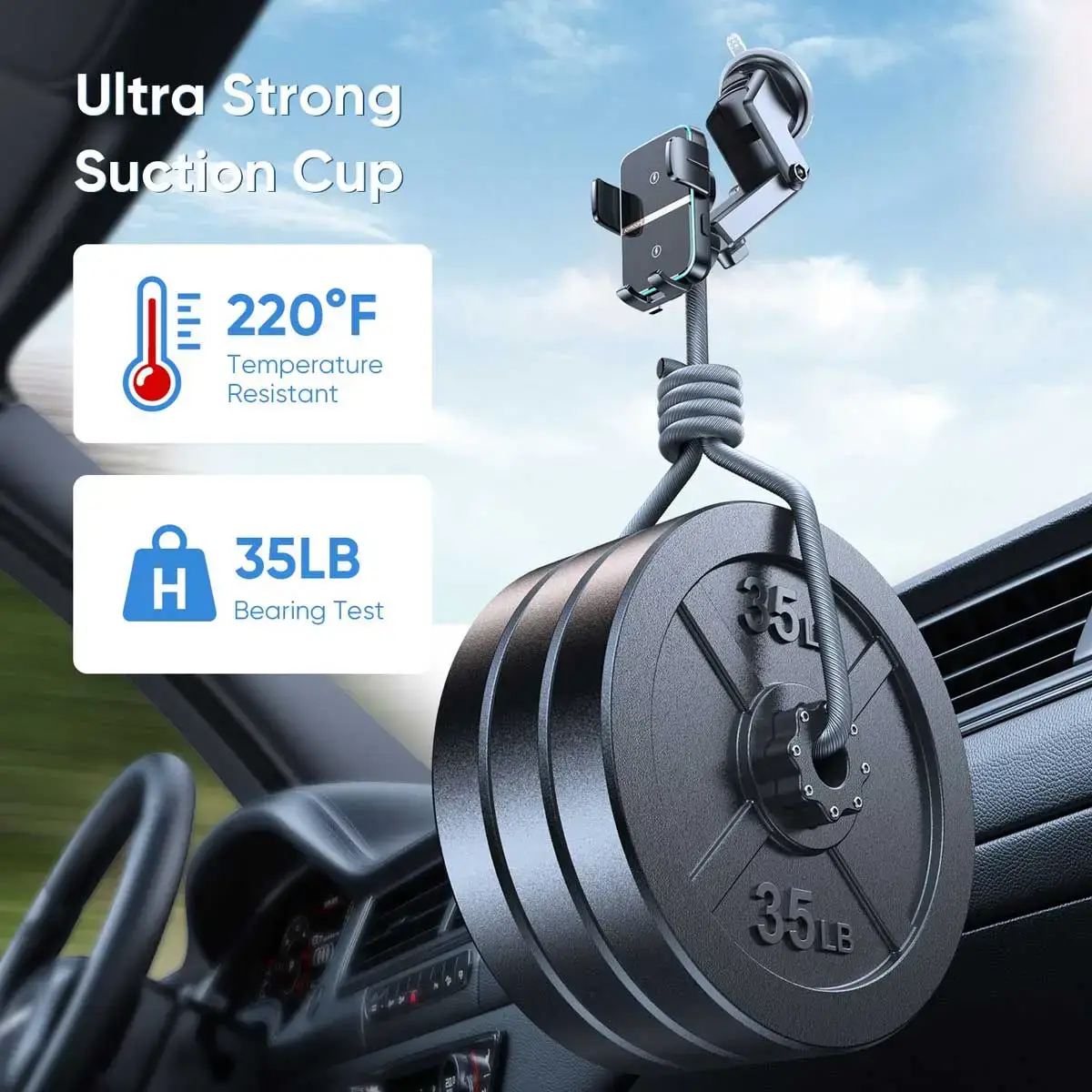 Joyroom JR-ZS246S 15W Qi Dual-Coil Dashboard Car Mount Wireless Charger