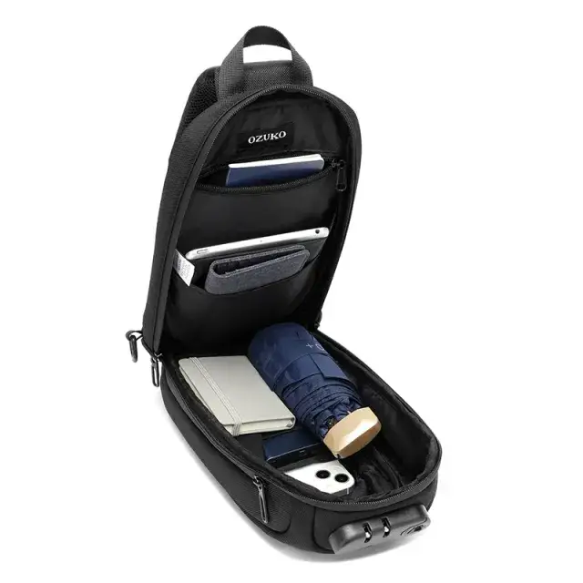 Ozuko 9562 Men's Stylish Waterproof Anti-Theft Crossbody Chest Bag