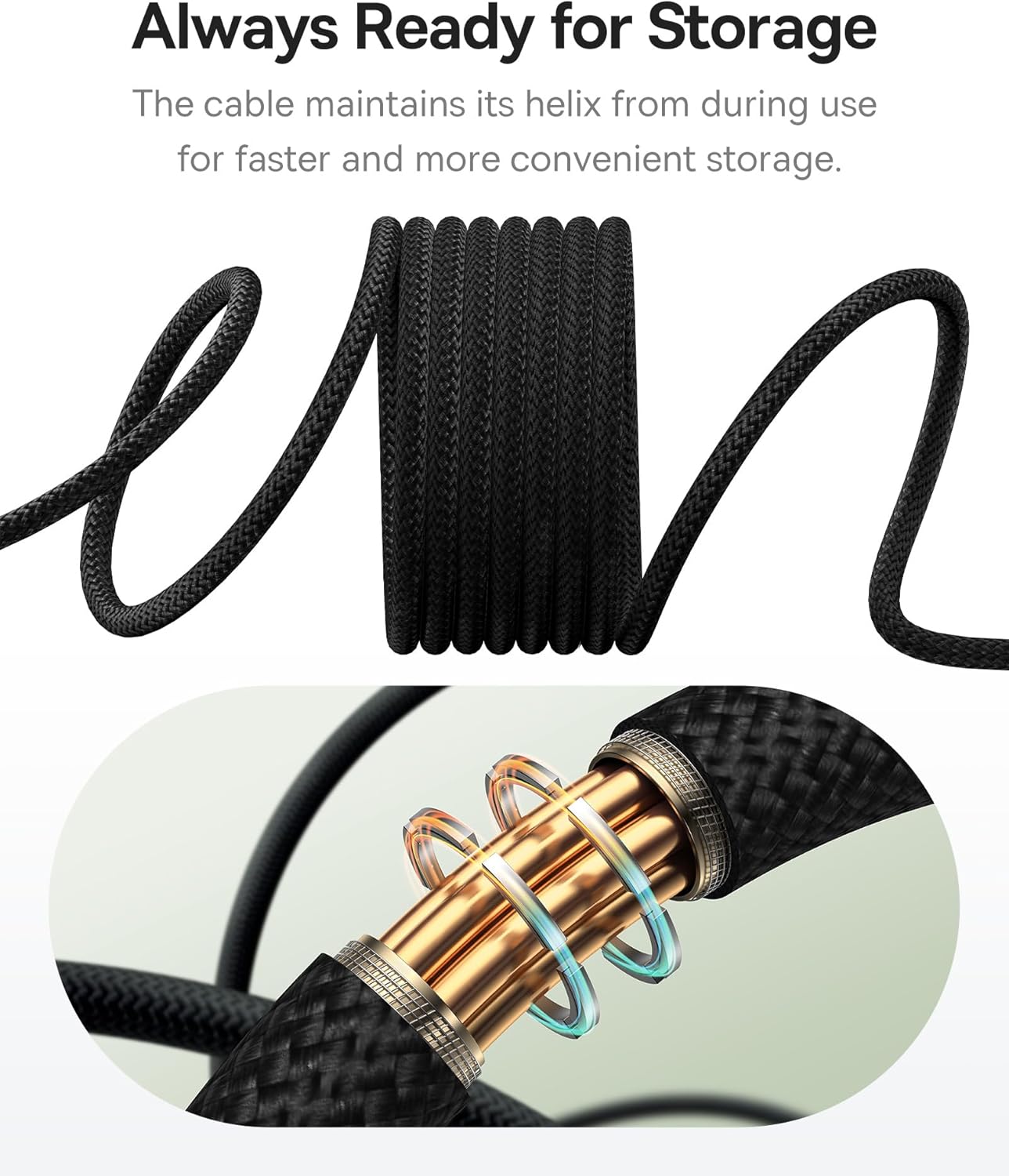 Baseus Tungsten Gold Magnetic Fast Charging Cable USB-C to USB-C 100W 5A Anti-Tangle 1M
