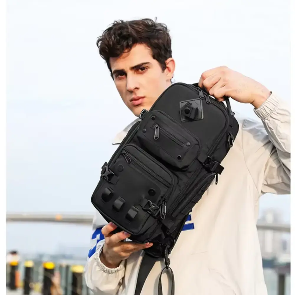 OZUKO 9585 Sling Chest Bag Waterproof Crossbody Shoulder Bag