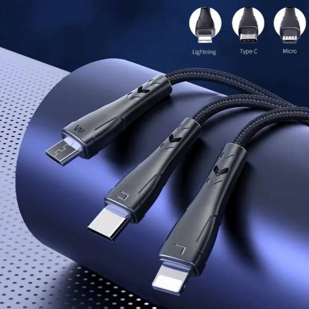 Mcdodo CA-696 3-in-1 Multi-Device Charging Cable USB to Type-C, Lightning & Micro USB